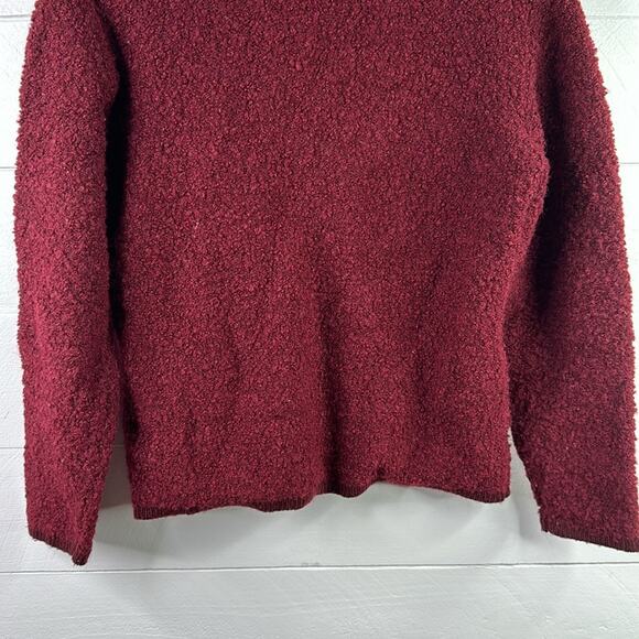 WORTHINGTON Maroon Burgundy Button‎ Up Teddy Acrylic Wool Cardigan Petite Small - Picture 4 of 9